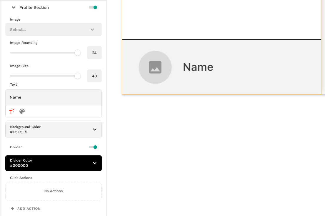 Profile Section Responsive Side Navigation
