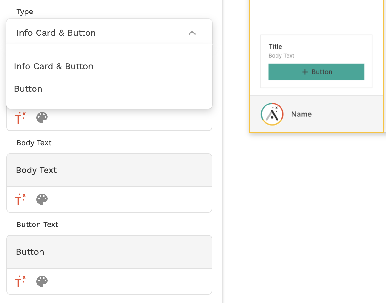 Info Card Bottom Button